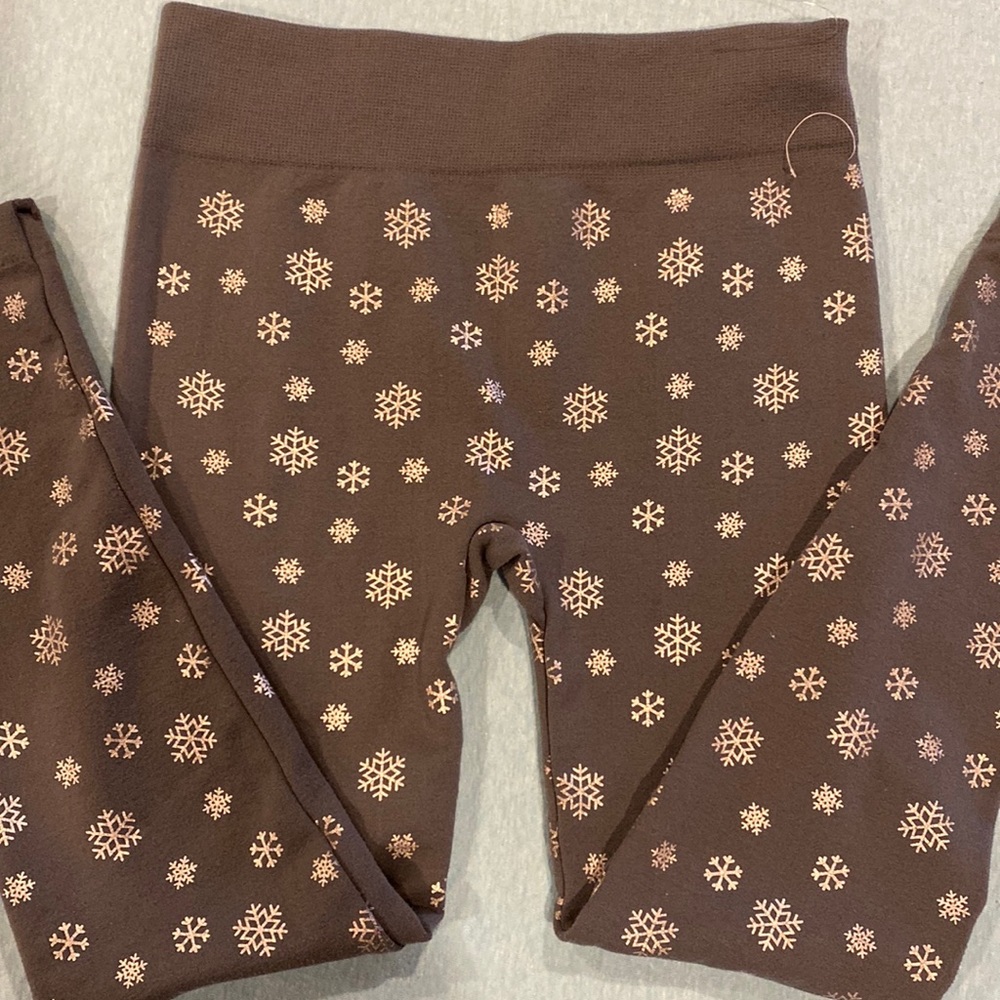 New Love & Charm Snowflake Girls Size 10/12 Leggings Grey/Silver
